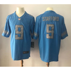 Men's Detroit Lions #9 Matthew Stafford Light Blue 2017 Elite Stitched NFL Jersey 