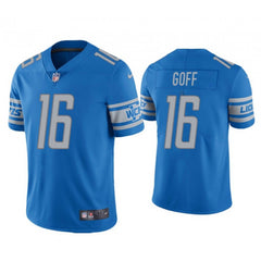 Men's Detroit Lions #16 Jared Goff 2021 Blue Vapor Untouchable Limited Stitched Jersey 