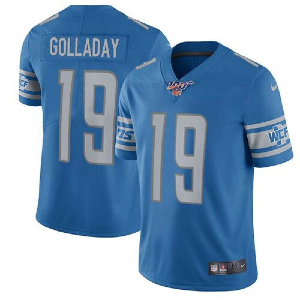 Men's Detroit Lions #19 Kenny Golladay Blue 2019 100th Season Vapor Untouchable Limited Stitched NFL Jersey 