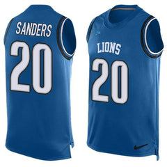 Lions #20 Barry Sanders Blue Team Color Men's Stitched NFL Limited Tank Top Jersey 