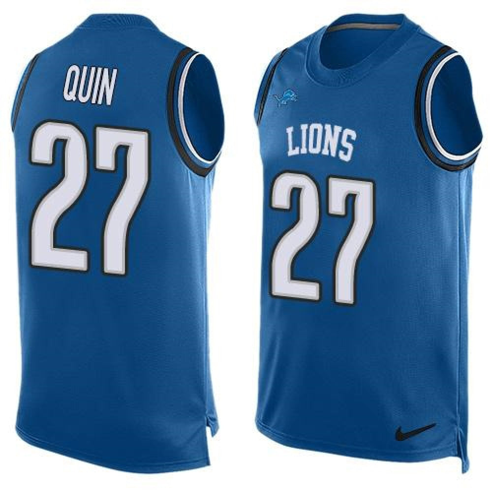 Lions #27 Glover Quin Blue Team Color Men's Stitched NFL Limited Tank Top Jersey 