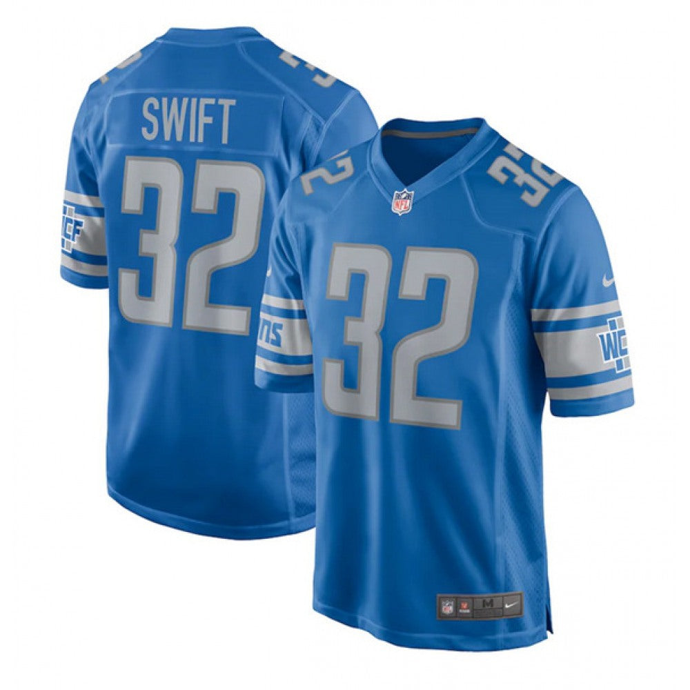 Men's Detroit Lions #32 D'Andre Swift 2021 Blue Vapor Untouchable Limited Stitched Jersey 