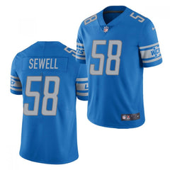 Men's Detroit Lions #58 Penei Sewell 2021 NFL Draft Blue Vapor Untouchable Limited Stitched NFL Jersey 