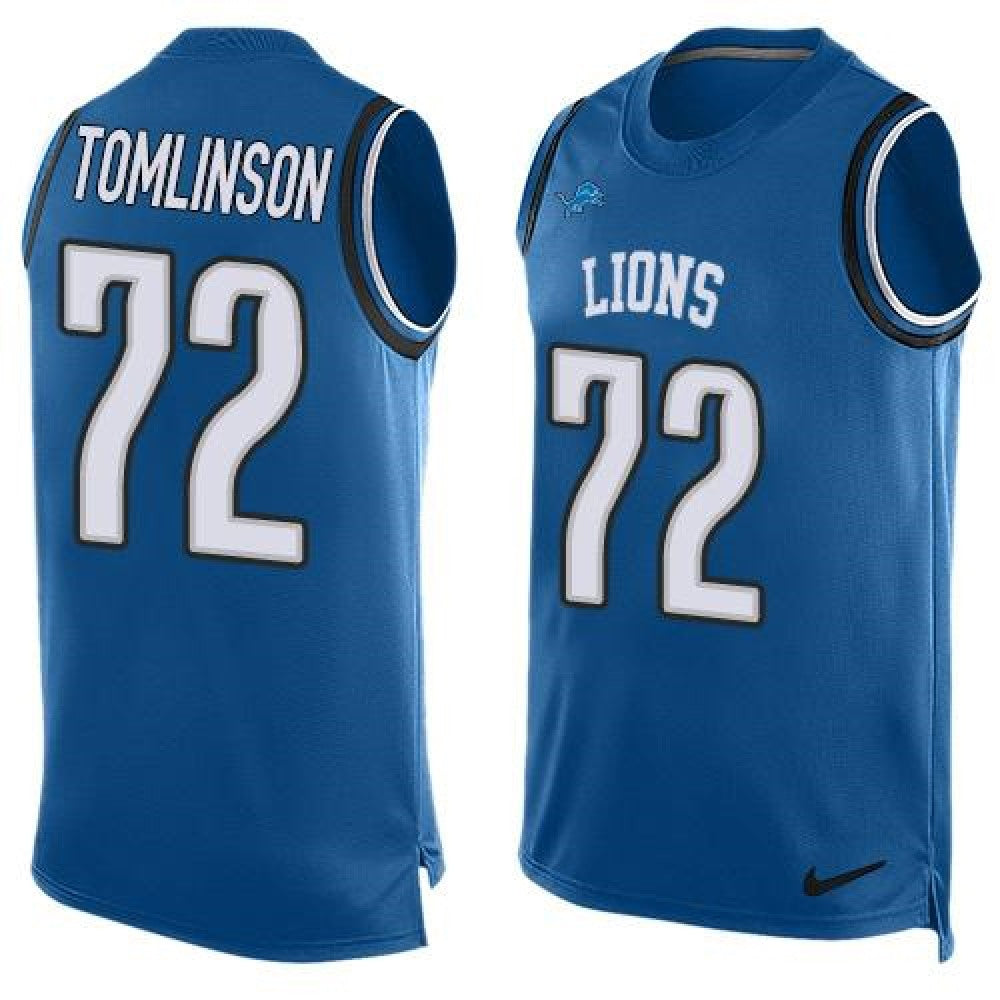 Lions #72 Laken Tomlinson Blue Team Color Men's Stitched NFL Limited Tank Top Jersey 