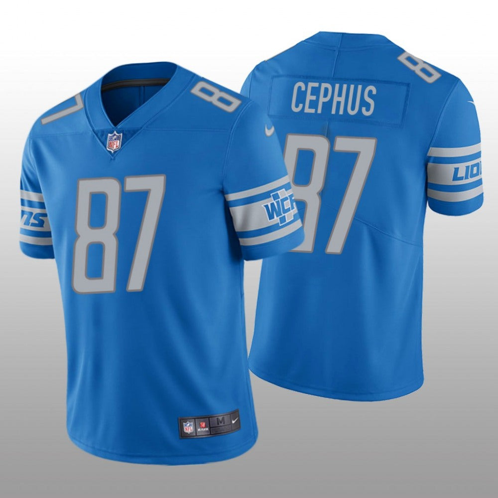Men's Detroit Lions #87 Quintez Cephus Blue Vapor Untouchable Limited Stitched NFL Jersey 