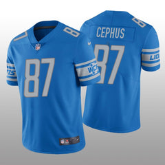 Men's Detroit Lions #87 Quintez Cephus Blue Vapor Untouchable Limited Stitched NFL Jersey 