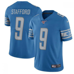 Men's Detroit Lions #9 Matthew Stafford Blue 2019 100th Season Vapor Untouchable Limited Stitched NFL Jersey 
