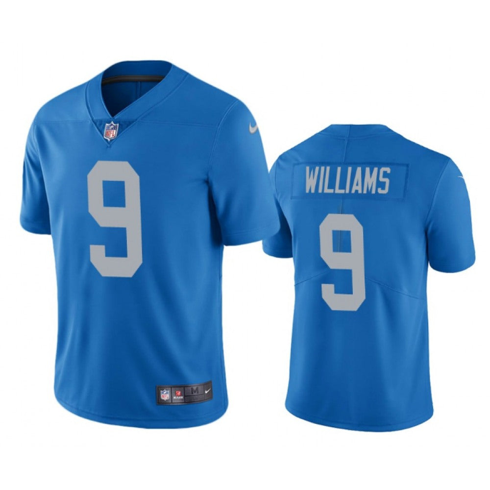Men's Detroit Lions #9 Jameson Williams Blue Vapor Untouchable Limited Stitched Jersey 