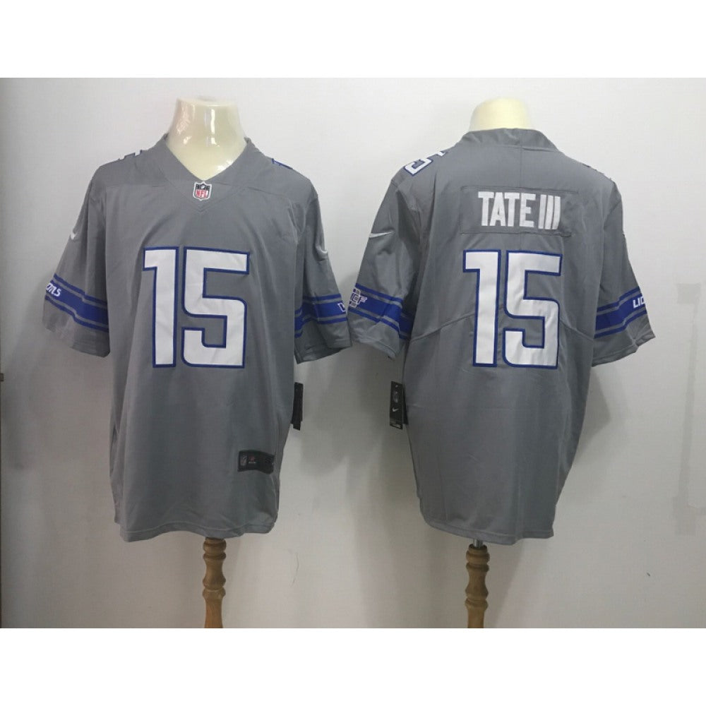 Men's Detroit Lions #15 Golden Tate Gray 2017 Color Rush Legend Stitched MLB Jersey 