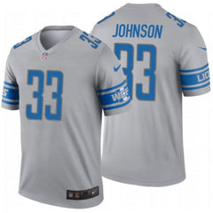 Men's Detroit Lions #33 Kerryon Johnson Gray Inverted Legend Jersey 