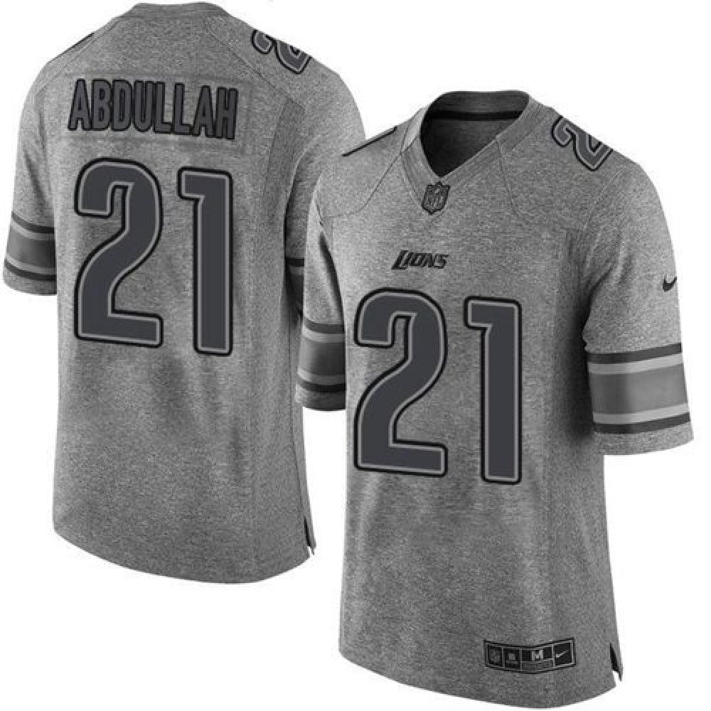 Lions #21 Ameer Abdullah Gray Men's Stitched NFL Limited Gridiron Gray Jersey 