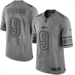 Lions #9 Matthew Stafford Gray Men's Stitched NFL Limited Gridiron Gray Jersey 