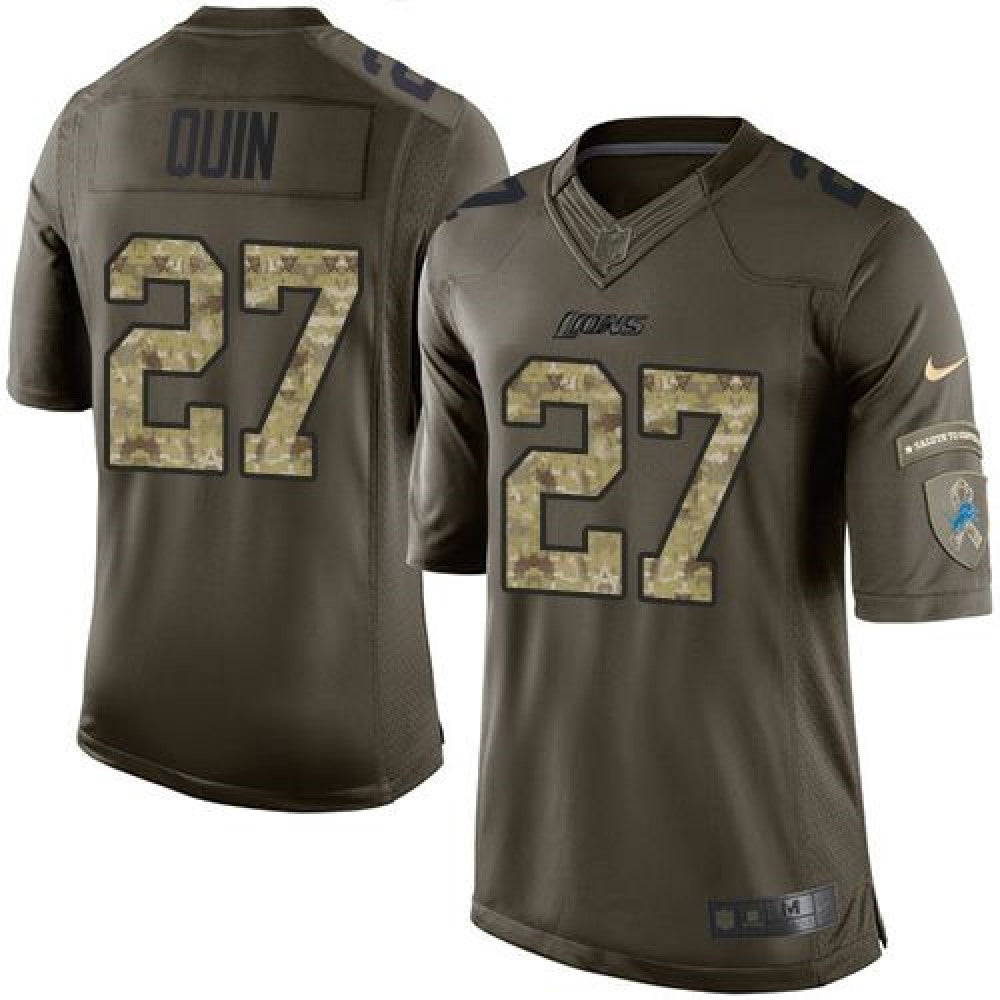 Lions #27 Glover Quin Green Men's Stitched NFL Limited Salute To Service Jersey 