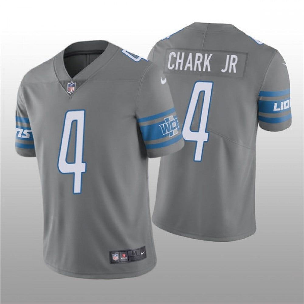 Men's Detroit Lions #4 DJ Chark Jr. Grey Vapor Untouchable Limited Stitched Jersey 