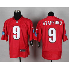 Lions #9 Matthew Stafford Red Men's Stitched NFL Elite QB Practice Jersey 
