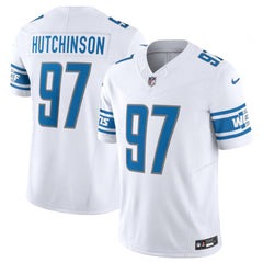 Men's Detroit Lions #97 Aidan Hutchinson White 2023 F.U.S.E. Vapor Untouchable Limited Stitched Jersey 