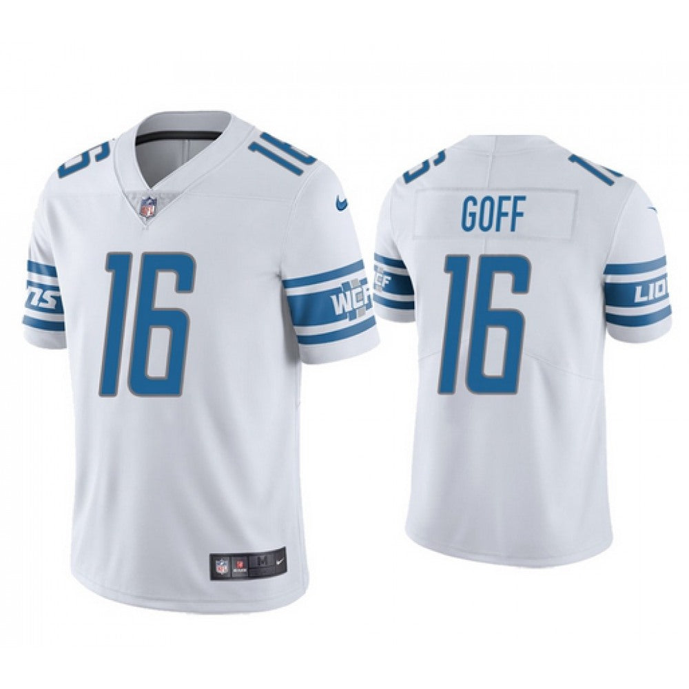 Men's Detroit Lions #16 Jared Goff 2021 White Vapor Untouchable Limited Stitched Jersey 