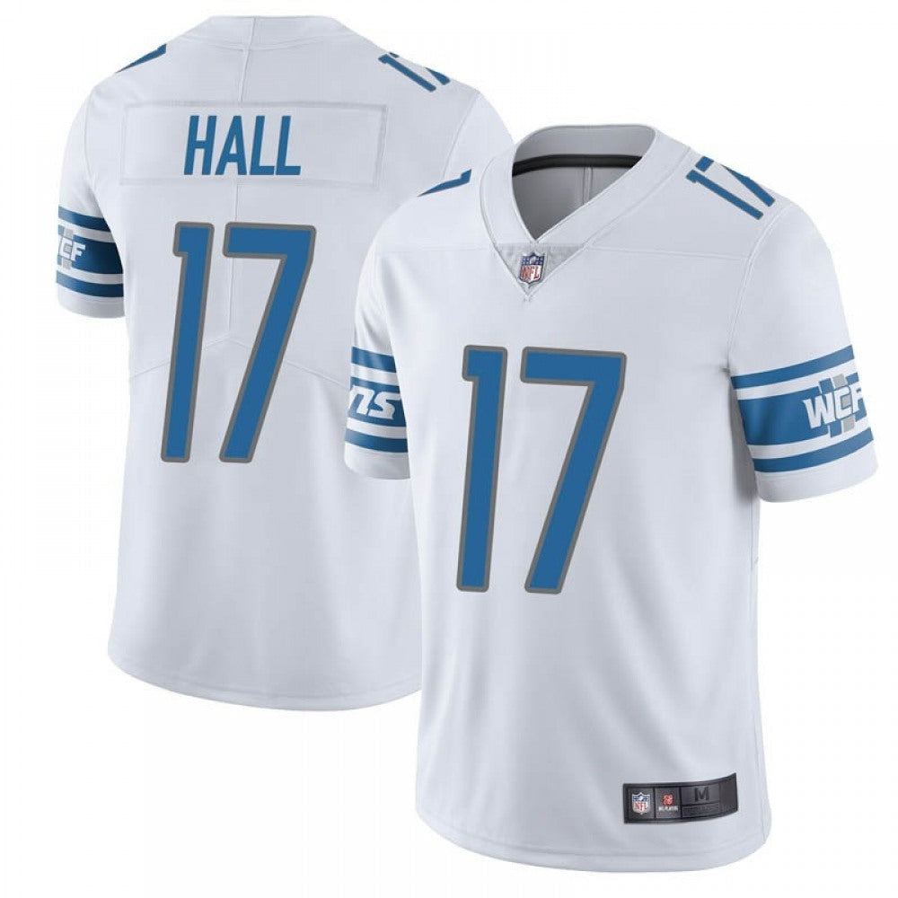Men's Detroit Lions #17 Marvin Hall White Vapor Untouchable Limited Stitched NFL Jersey 