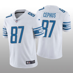 Men's Detroit Lions #87 Quintez Cephus White Vapor Untouchable Limited Stitched NFL Jersey 