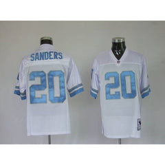 Mitchell & Ness Lions #20 Barry Sanders White Stitched Throwback NFL Jersey 