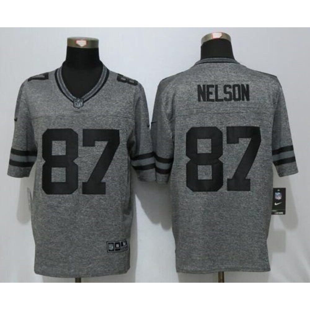 Packers #87 Jordy Nelson Gray Men's Stitched NFL Limited Gridiron Gray Jersey 