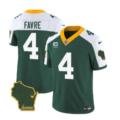 Men's Green Bay Packers #4 Brett Favre Green/White 2023 F.U.S.E. Home Patch And 1-Star C Patch Vapor Untouchable Limited Stitched Jersey 