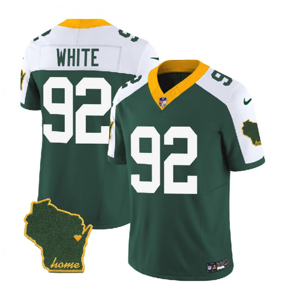 Men's Green Bay Packers #92 Reggie White Green/White 2023 F.U.S.E. Home Patch Vapor Untouchable Limited Stitched Jersey 
