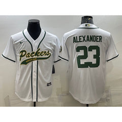 Men's Green Bay Packers #23 Jaire Alexander White With Patch Cool Base Stitched Baseball Jersey 