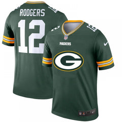 Men's Green Bay Packers #12 Aaron Rodgers Green 2020 Team Big Logo Stitched Jersey 