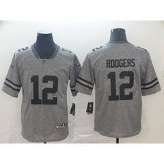 Men's Green Bay Packers #12 Aaron Rodgers Grey Stitched NFL Jersey 
