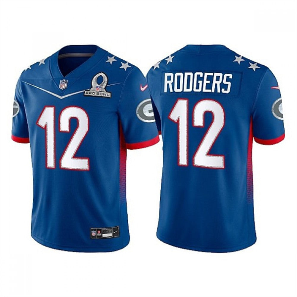 Men's Green Bay Packers #12 Aaron Rodgers 2022 Royal Pro Bowl Stitched Jersey 