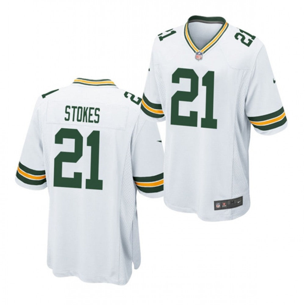 Men's Green Bay Packers #21 Eric Stokes White 2021 Draft Stitched Jersey 