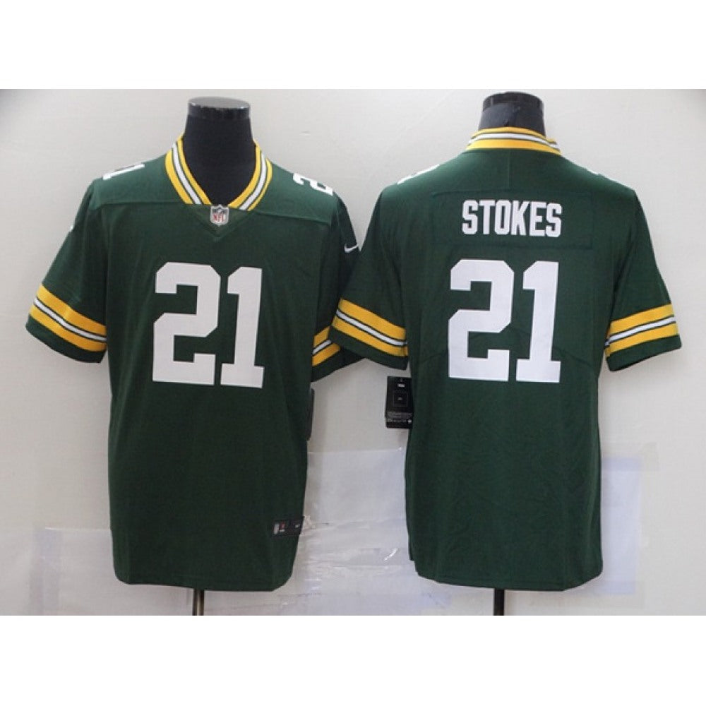 Men's Green Bay Packers #21 Eric Stokes Green 2021 Draft Stitched Jersey 