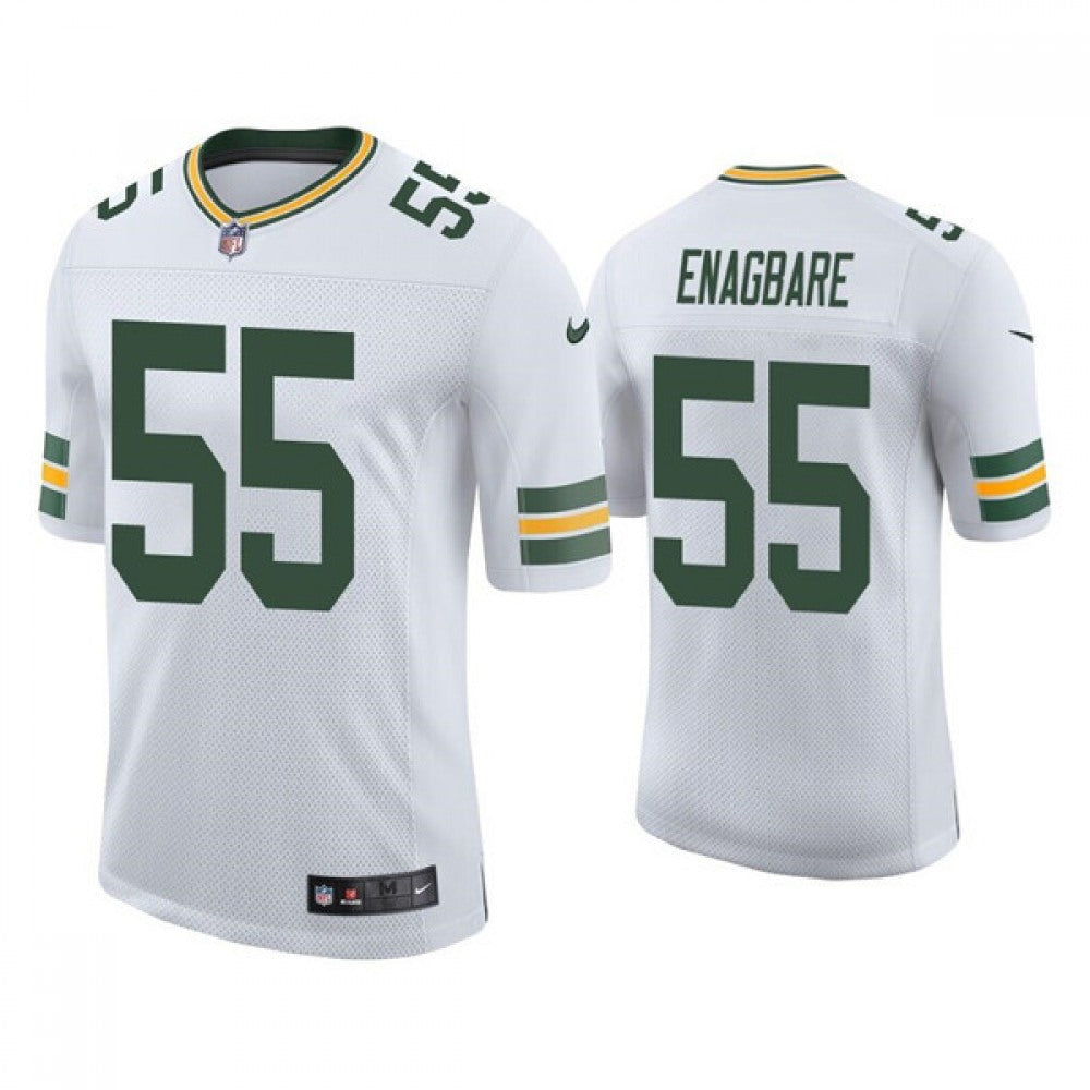 Men's Green Bay Packers #55 Kingsley Enagbare White Stitched Football Jersey 
