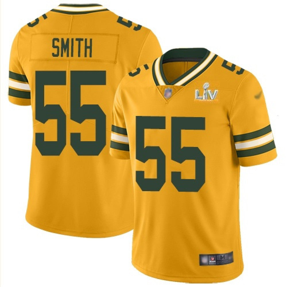 Men's Green Bay Packers #55 Za'Darius Smith Gold 2021 Super Bowl LV Stitched NFL Jersey 
