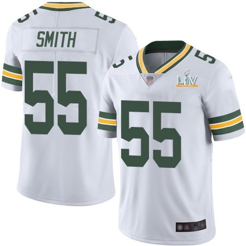 Men's Green Bay Packers #55 Za'Darius Smith White 2021 Super Bowl LV Stitched NFL Jersey 