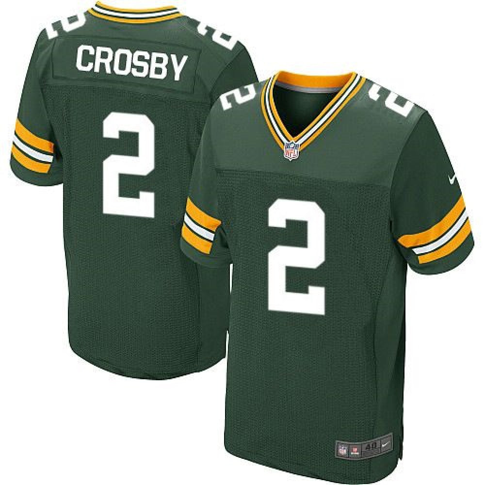 Packers #2 Mason Crosby Green Team Color Men's Stitched NFL Elite Jersey 