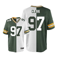 Packers #97 Kenny Clark Green/White Men's Stitched NFL Elite Split Jersey 