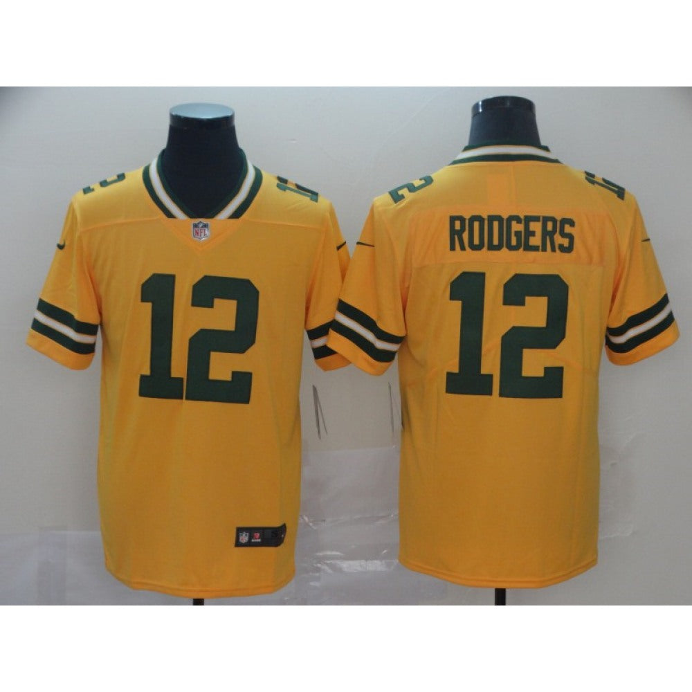 Men's Green Bay Packers #12 Aaron Rodgers Gold Inverted Legend Stitched NFL Jersey 