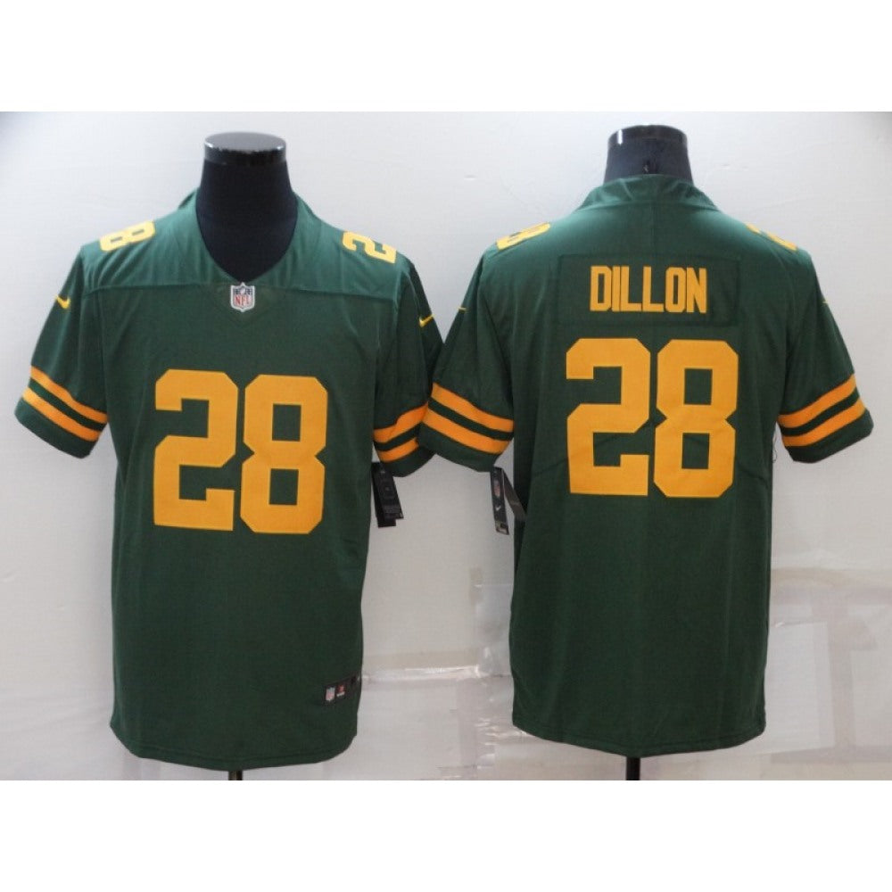 Men's Green Bay Packers #28 A.J. Dillon 2021 Green Legend Stitched Football Jersey 