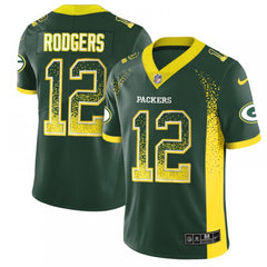 Men's Green Bay Packers #12 Aaron Rodgers Green 2018 Drift Fashion Color Rush Limited Stitched NFL Jersey 