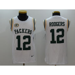 Men's Green Bay Packers #12 Aaron Rodgers White Limited Tank Top Jersey 