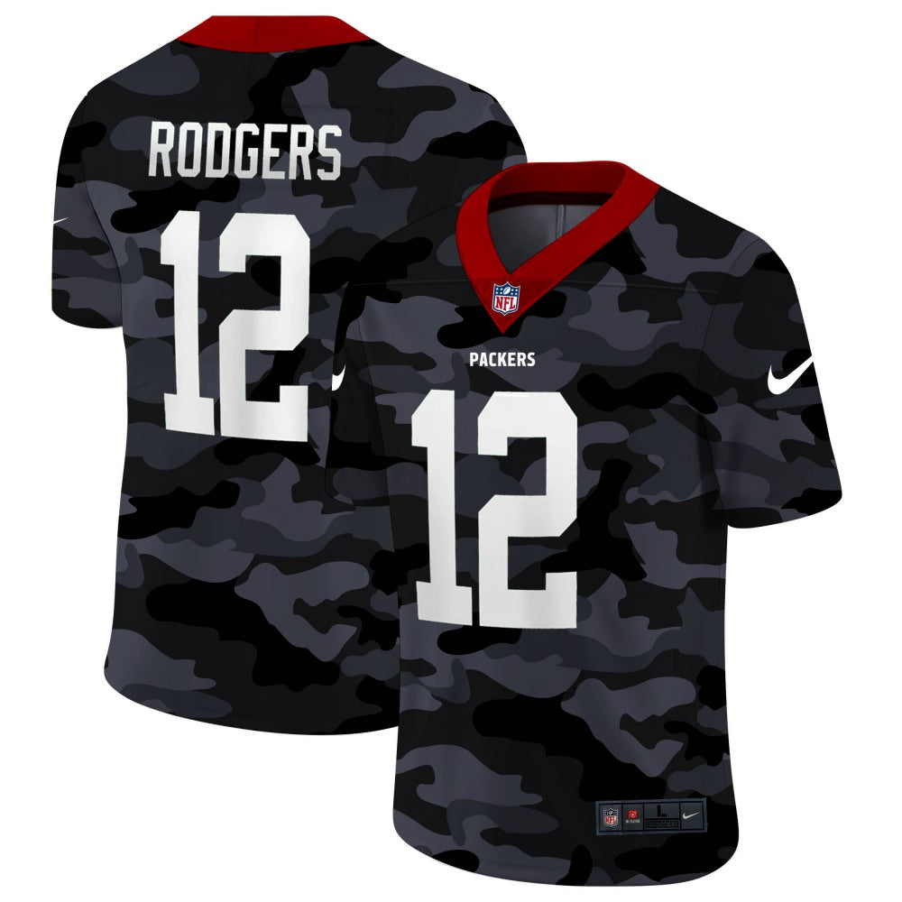 Men's Green Bay Packers #12 Aaron Rodgers 2020 Camo Limited Stitched Jersey 