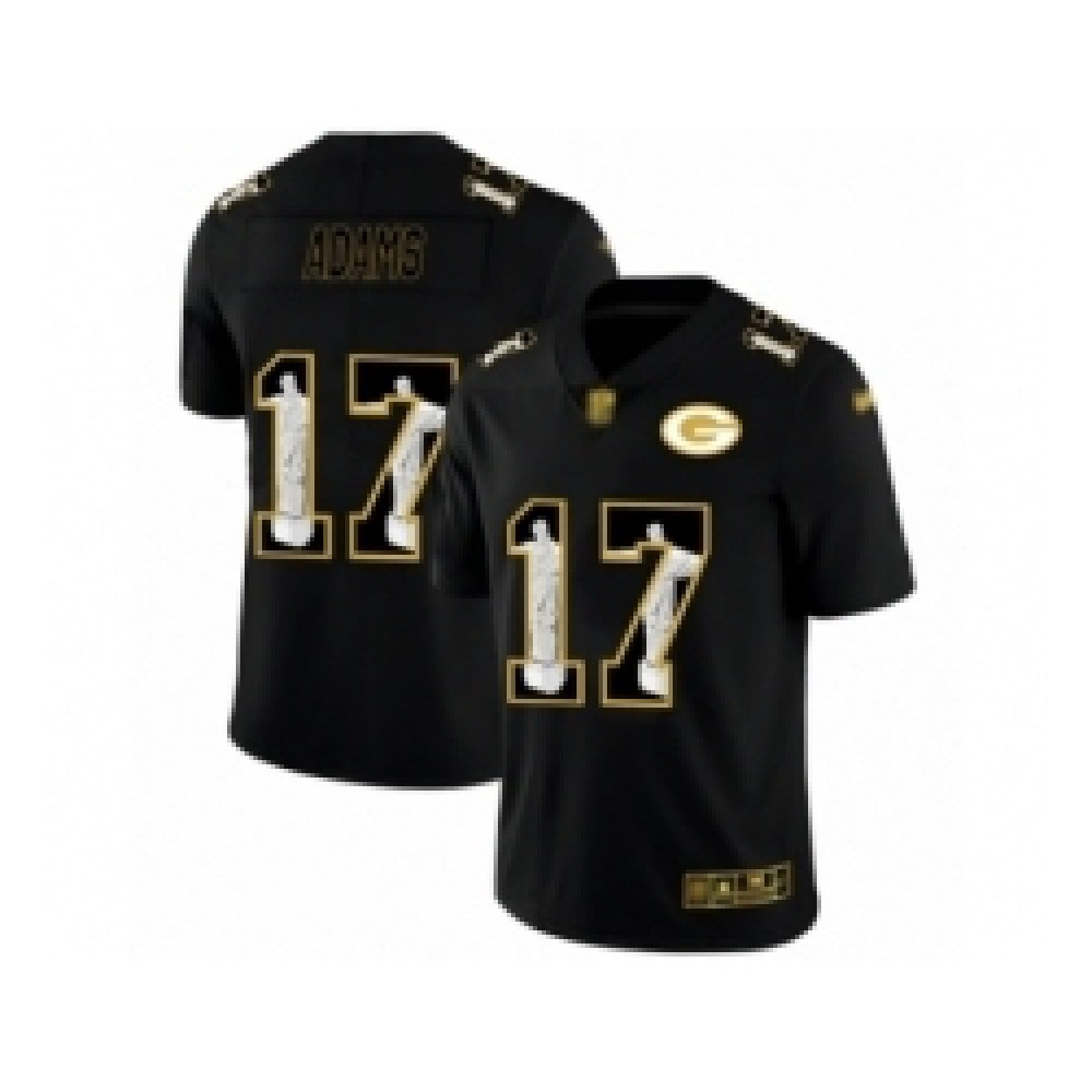 Men's Green Bay Packers #17 Davante Adams Black Jesus Faith Edition Limited Stitched Jersey 
