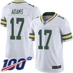 Men's Green Bay Packers #17 Davante Adams 2019 White 100th Season Vapor Untouchable Limited Stitched NFL Jersey 