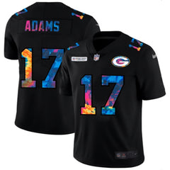 Men's Green Bay Packers #17 Davante Adams 2020 Black Crucial Catch Limited Stitched Jersey 