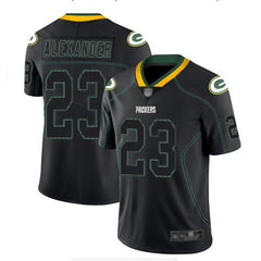 Men's Green Bay Packers #23 Jaire Alexander Black Lights Out Color Rush NFL Limited Stitched Jersey 