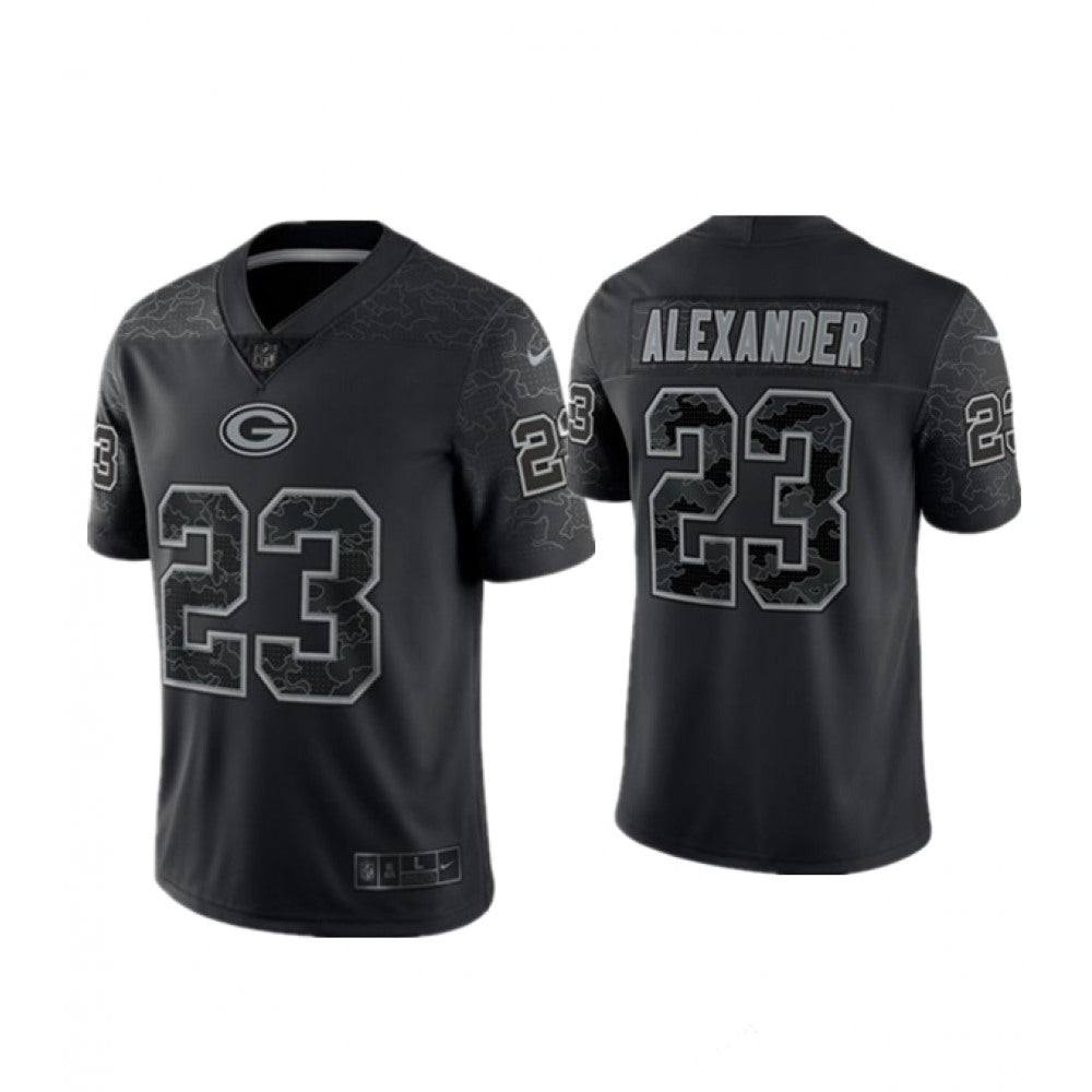 Men's Green Bay Packers #23 Jaire Alexander Black Reflective Limited Stitched Football Jersey 