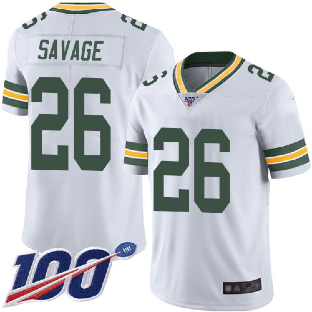 Men's Green Bay Packers #26 Darnell Savage 2019 White 100th Season Vapor Untouchable Limited Stitched NFL Jersey 