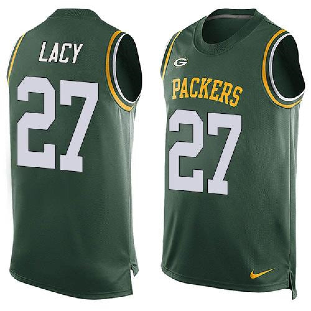 Packers #27 Eddie Lacy Green Team Color Men's Stitched NFL Limited Tank Top Jersey 